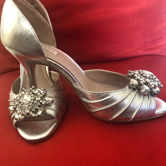 Glint silver with crystals heel shoes - Picture 2 of 3